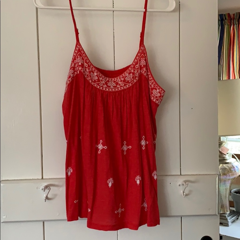 Brand new, never worn: Lucky embroidered Tank